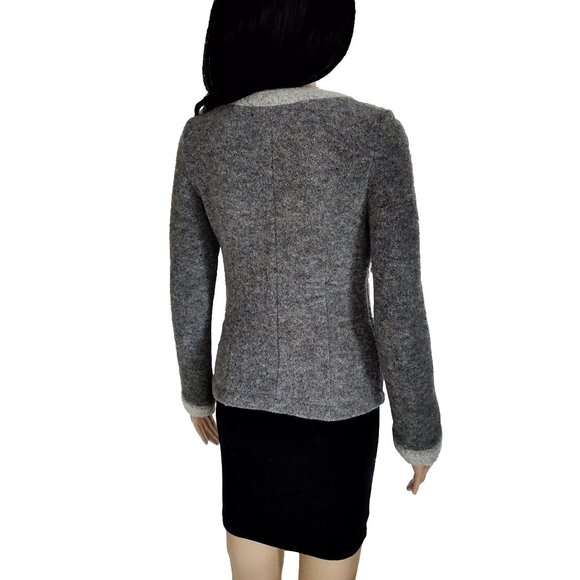 Balmain Alpaca Fur Crystal Monogram Letterman Varsity Cardigan - Picture 9 of 14